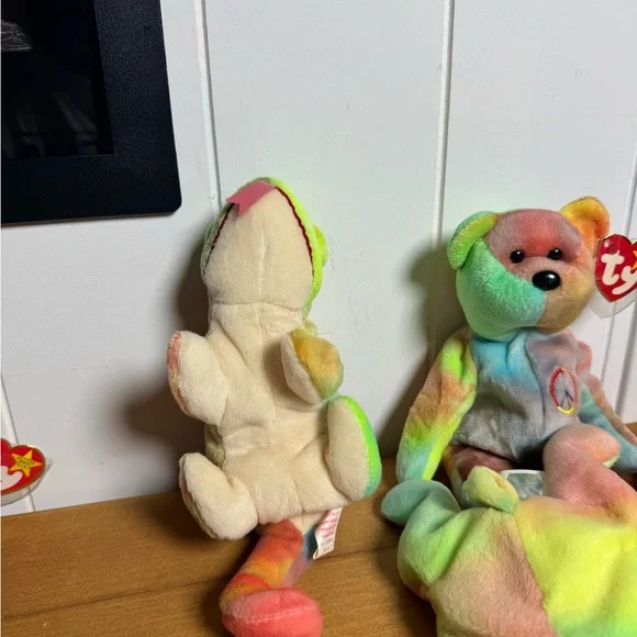 Ty Multicolor Stuffed Chameleon, bear and polar bear Set - Picture 2 of 3